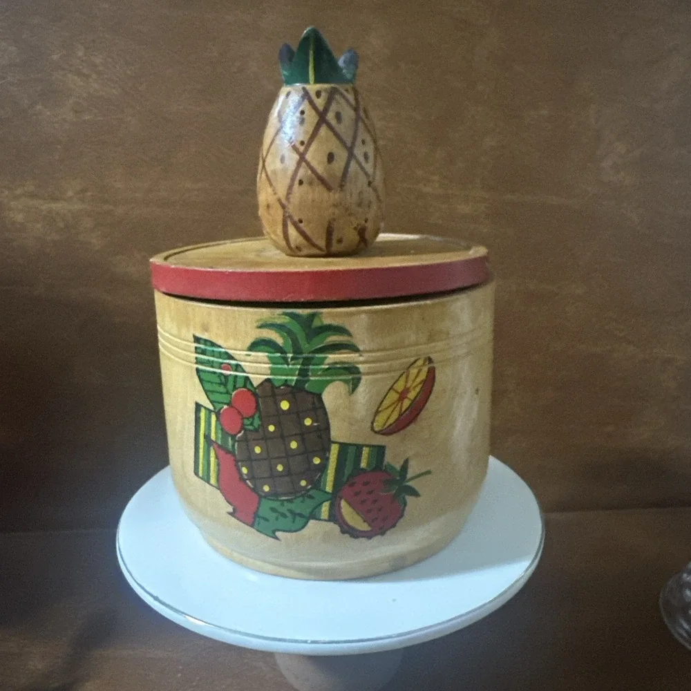 Vintage Hand Made and Hand Painted Wooden Double Box With A Lid